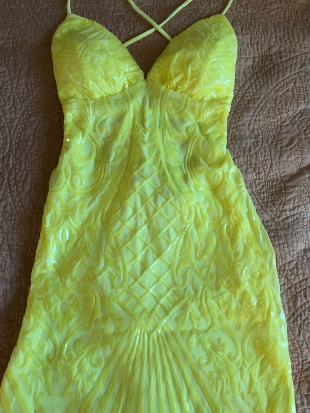 Windsor Pale Yellow Spaghetti-Strap Dress